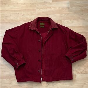 Vintage Evergreen Outerwear Red Canvas Jacket Men's M Oversized
